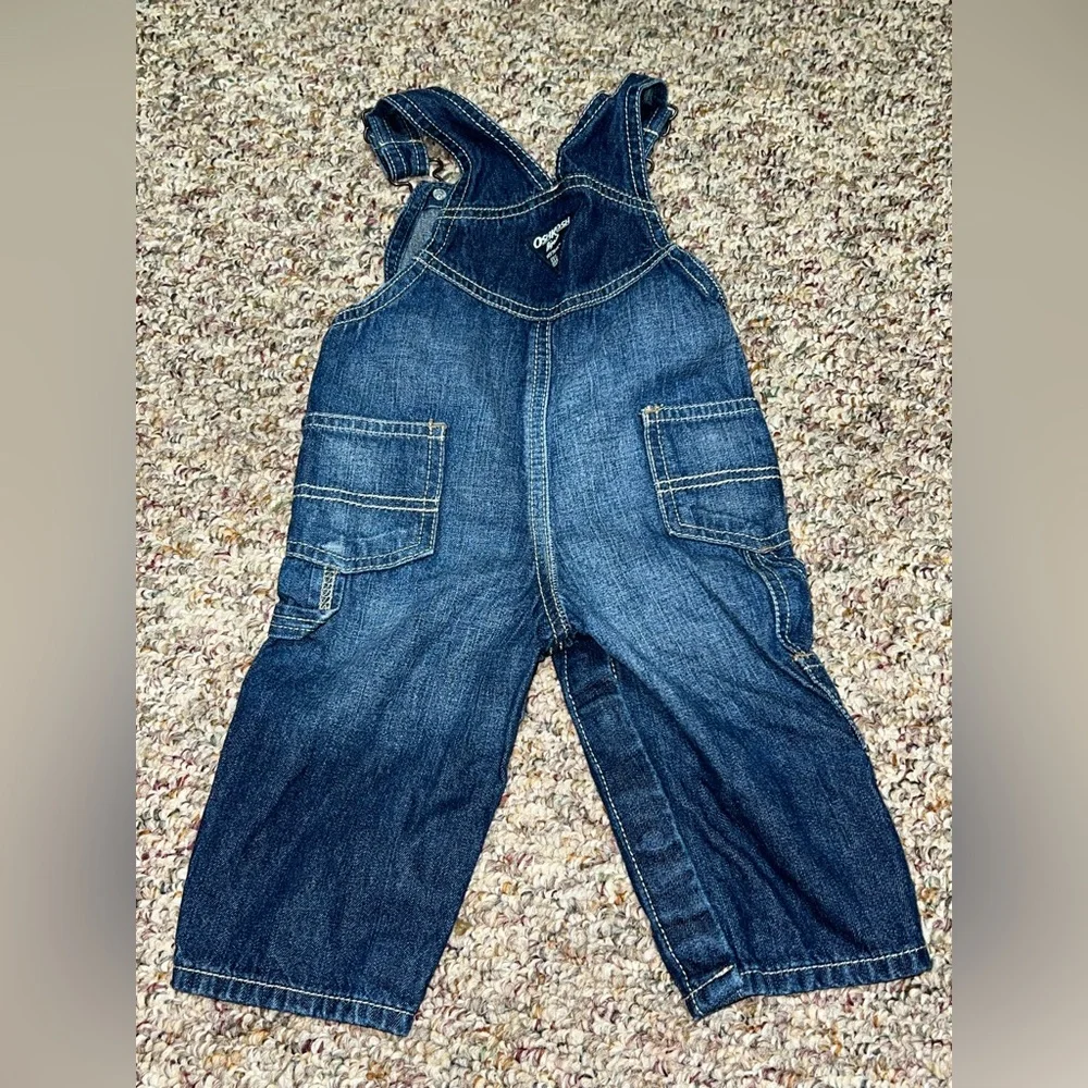 Boys girls, OshKosh B'gosh Kids Dark‎ Blue Overalls, 6-9 months